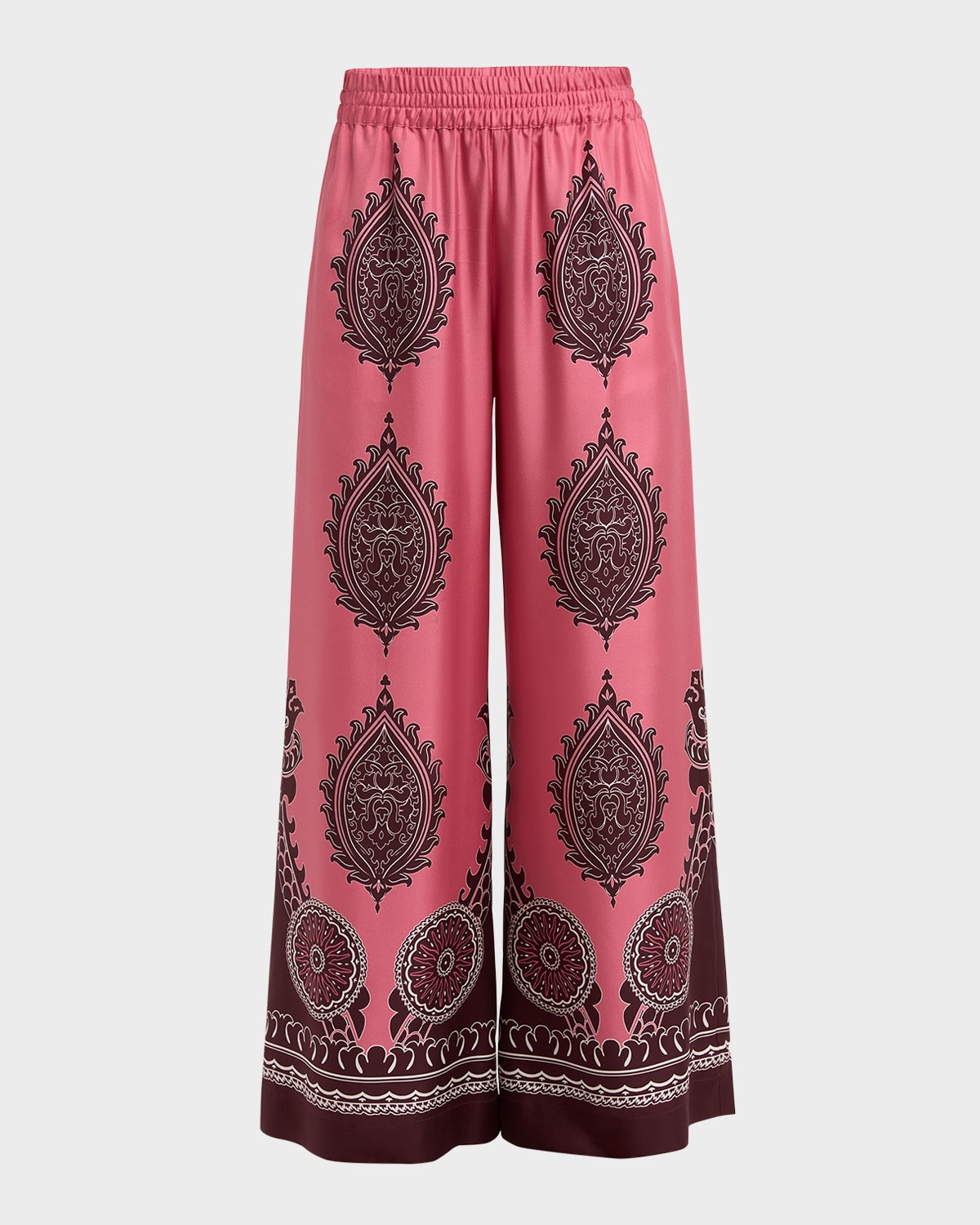 La Doublej Silk Wide-leg Pull-on Palazzo Pants In Open Pink