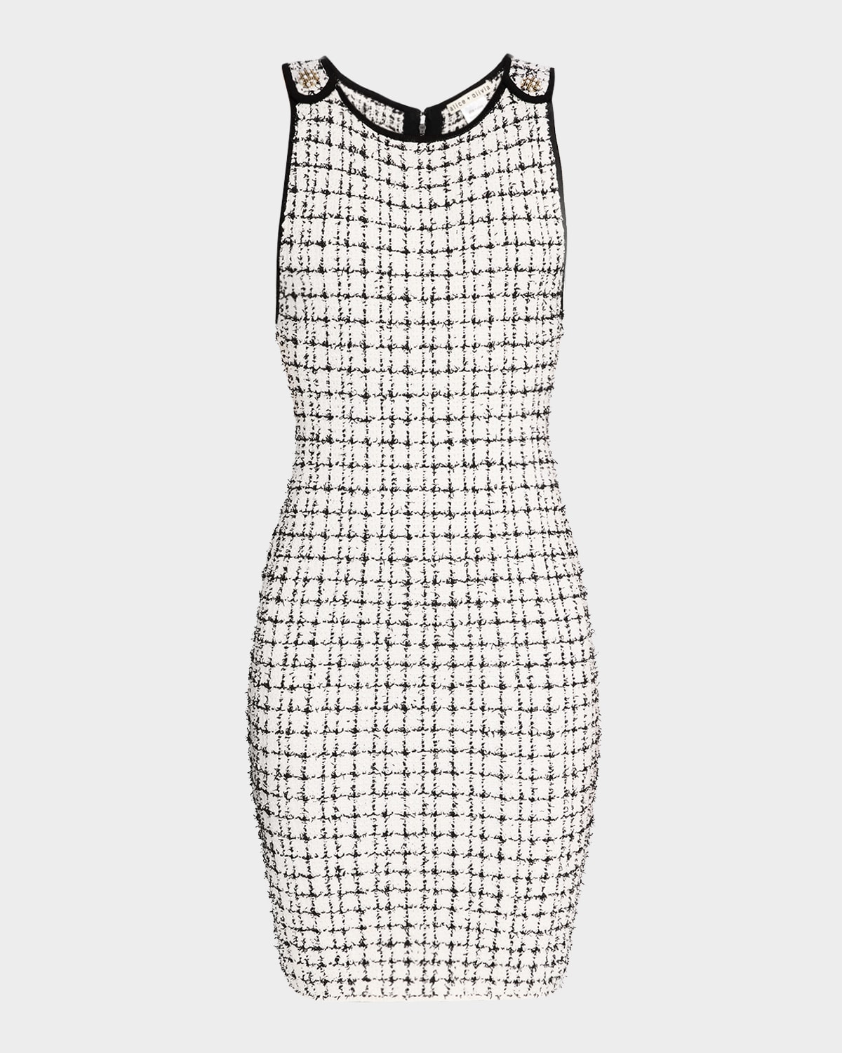 Alice And Olivia Alice + Olivia Talulah Mini Dress In Soft Whiteblack