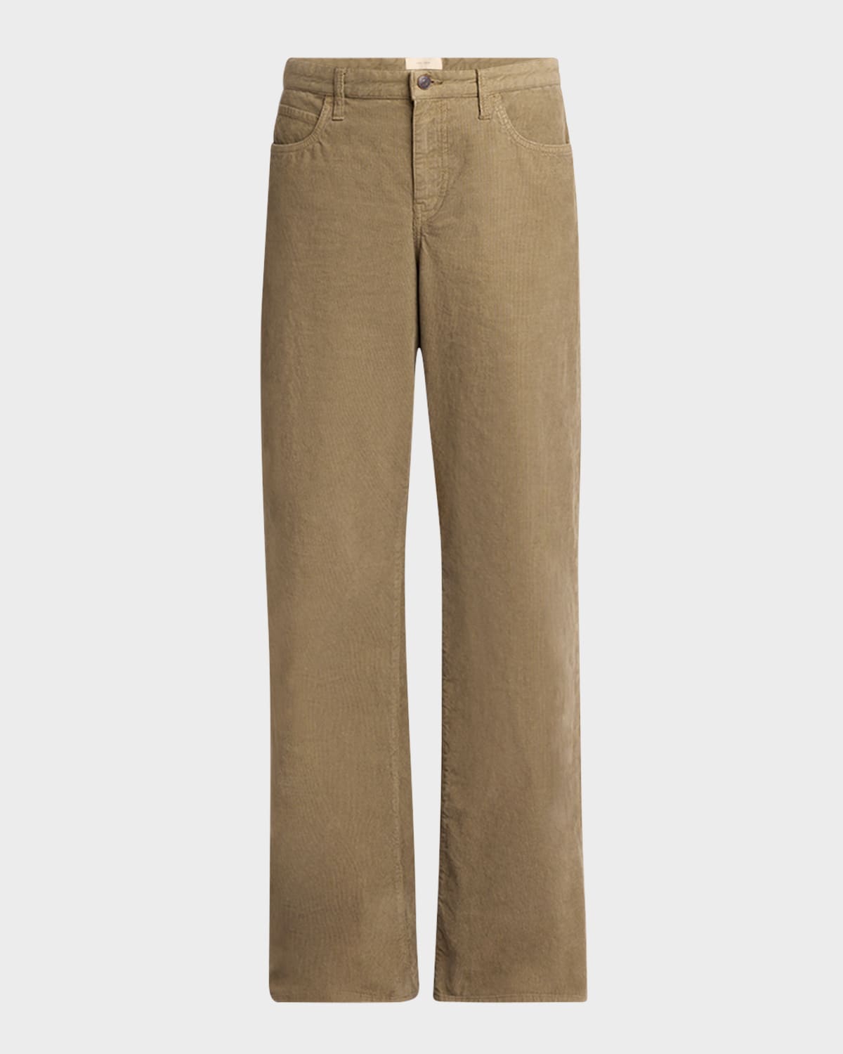 The Row Eglitta Stretch Corduory Wide Leg Pants In Khaki