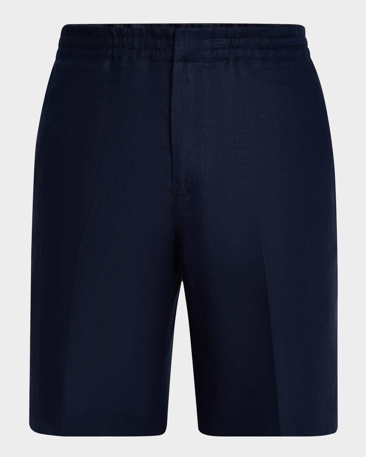 ZEGNA Men's Oasi Lino Stretch Flat-Front Shorts