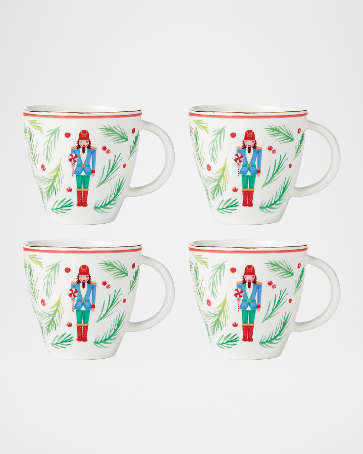Lenox Nutcracker Porcelain Mugs, Set Of 4 In White