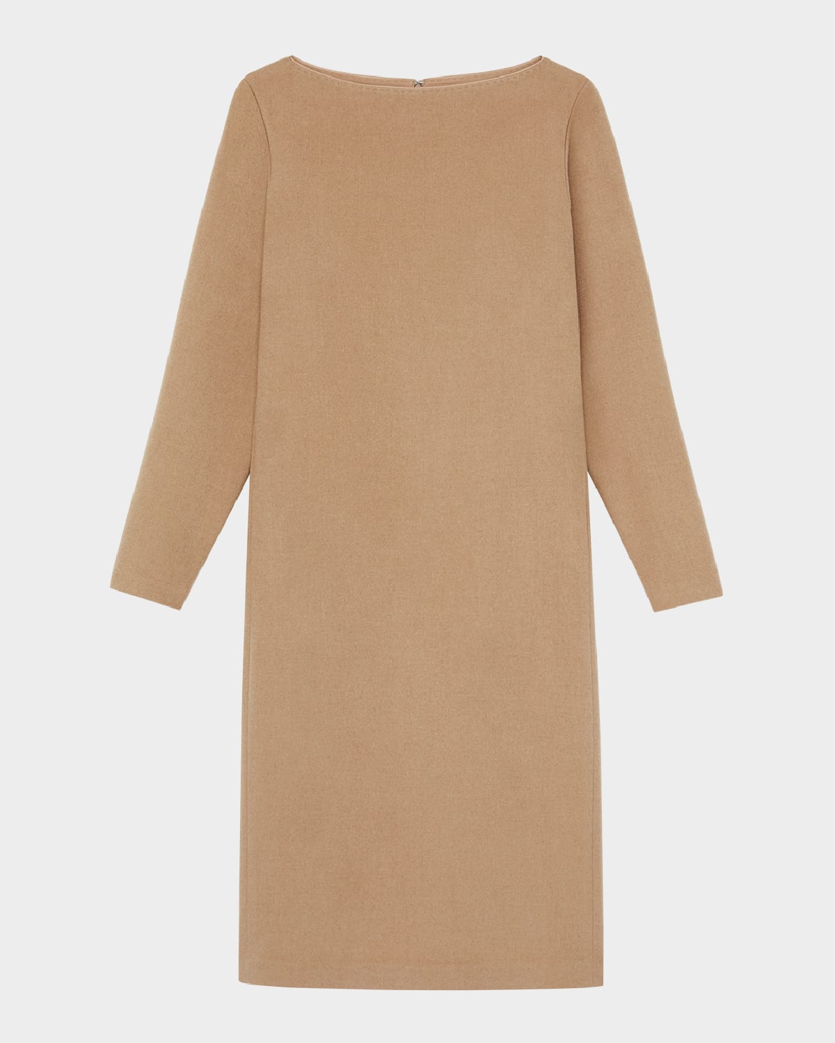 Shop Lafayette 148 Bateau-neck Camel Hair Midi Dress