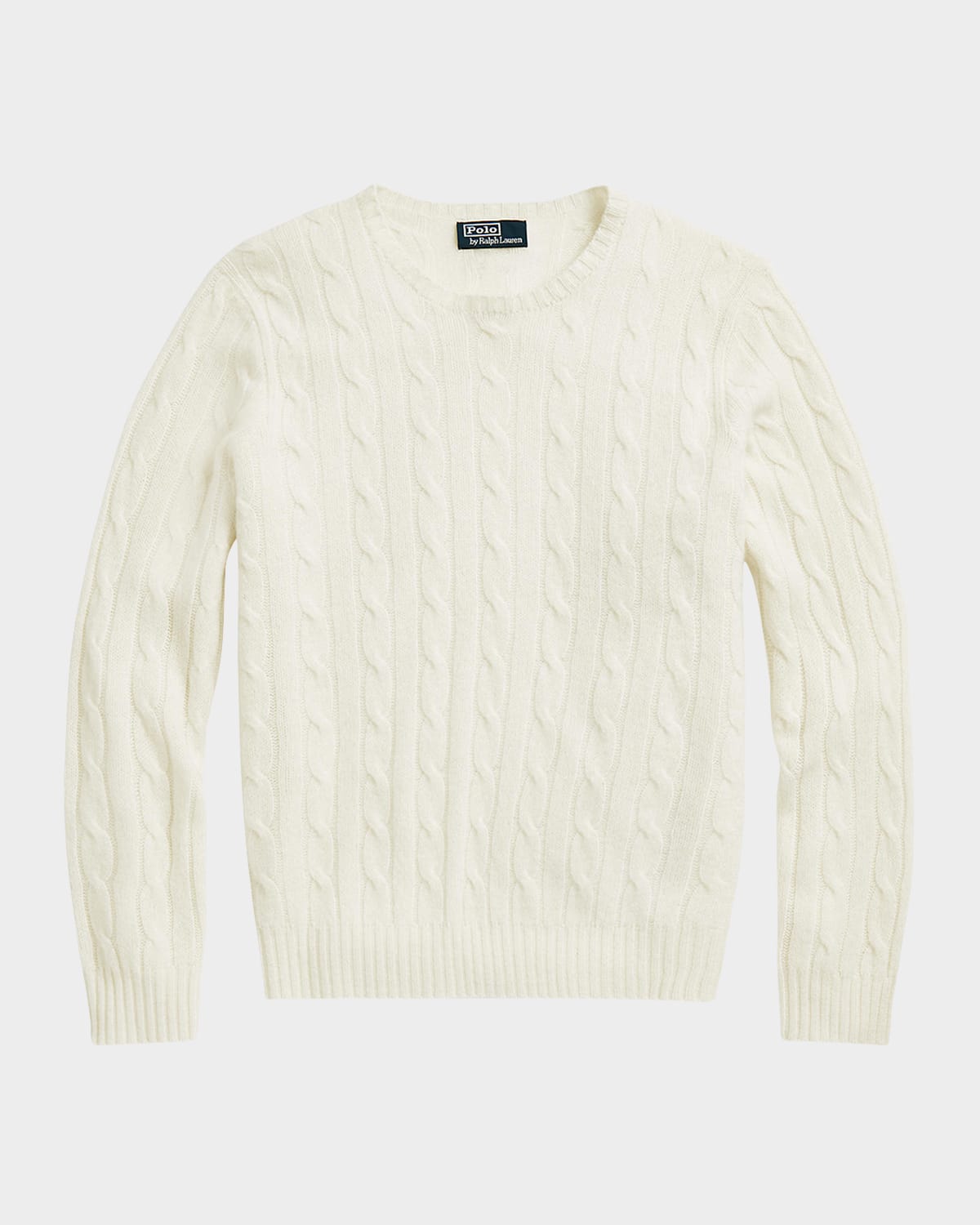 Shop Polo Ralph Lauren Men's The Iconic Cable-knit Cashmere Sweater In Parchment Cream