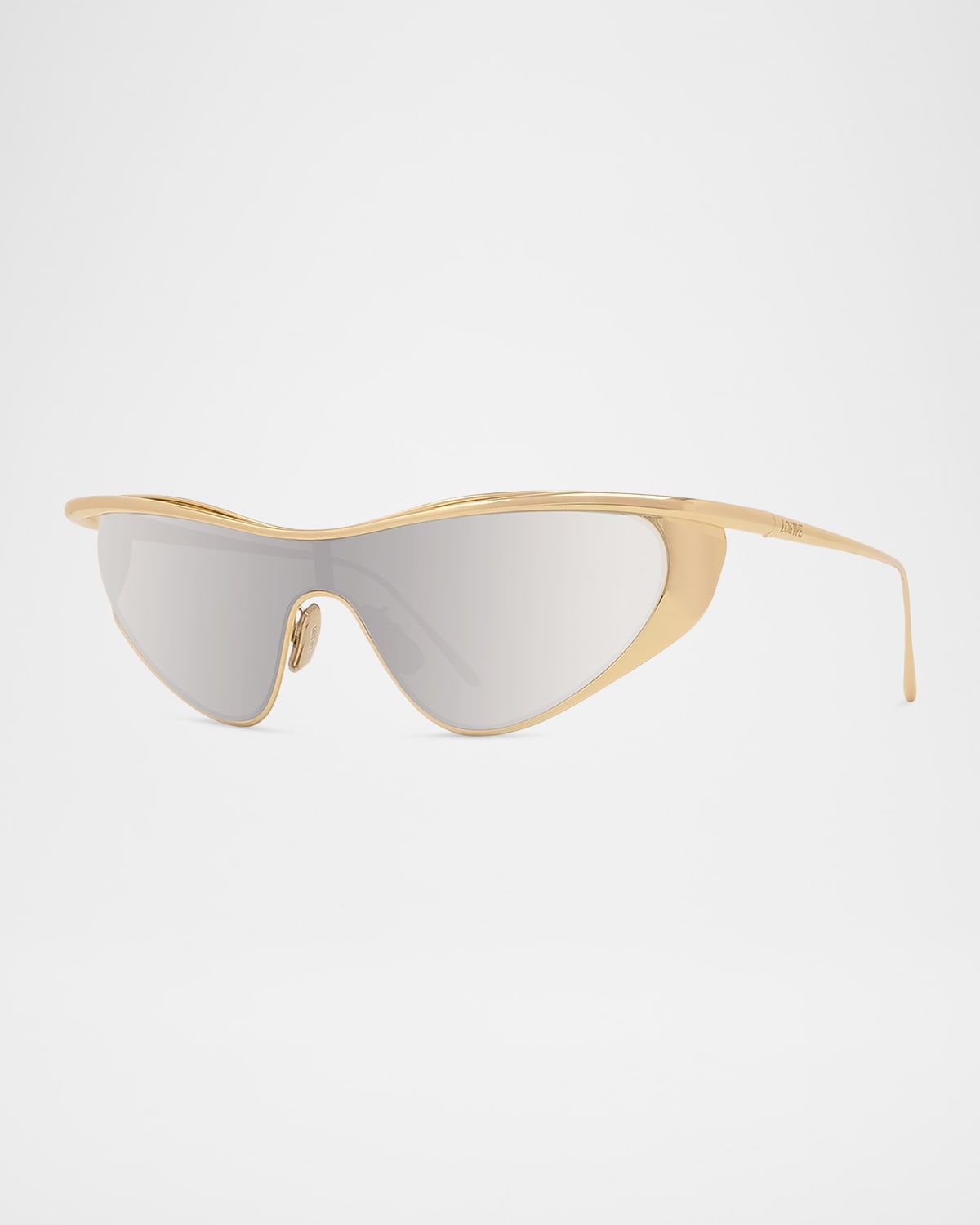 Loewe Lw40165u Signature 30c Oro Sunglasses In Shiny Endura Gold Smoke Mirror