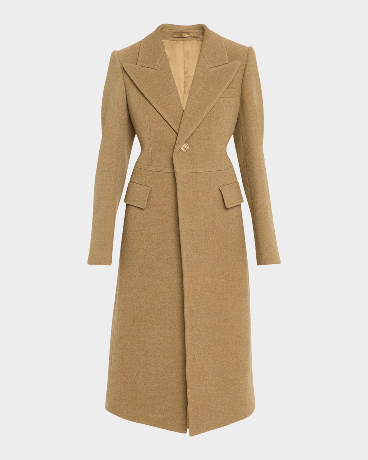Shop Burberry Tailored Wool Silk Melange Coat In Linden/bramble