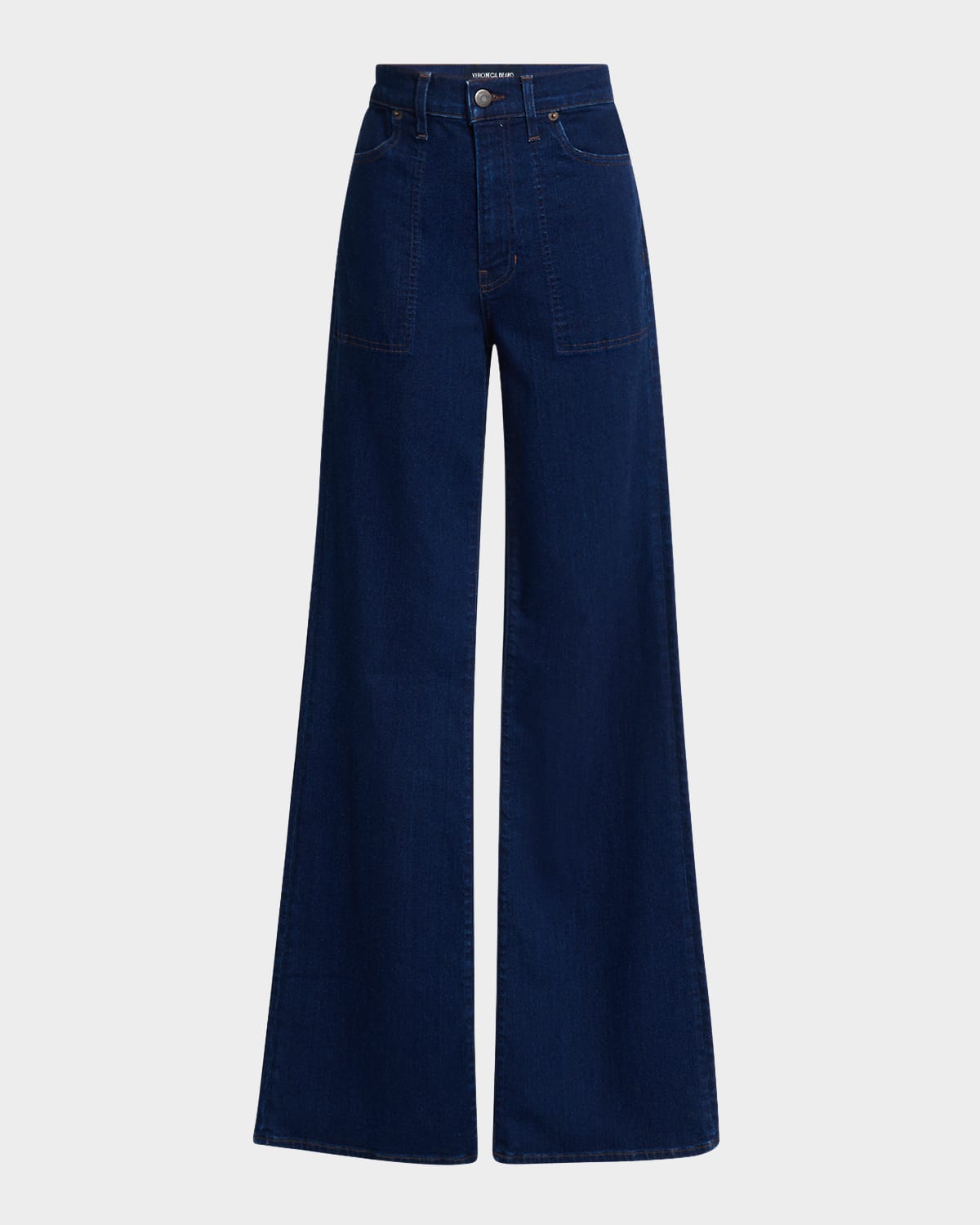 VERONICA BEARD CROSBIE WIDE-LEG JEANS WITH PATCH POCKETS 