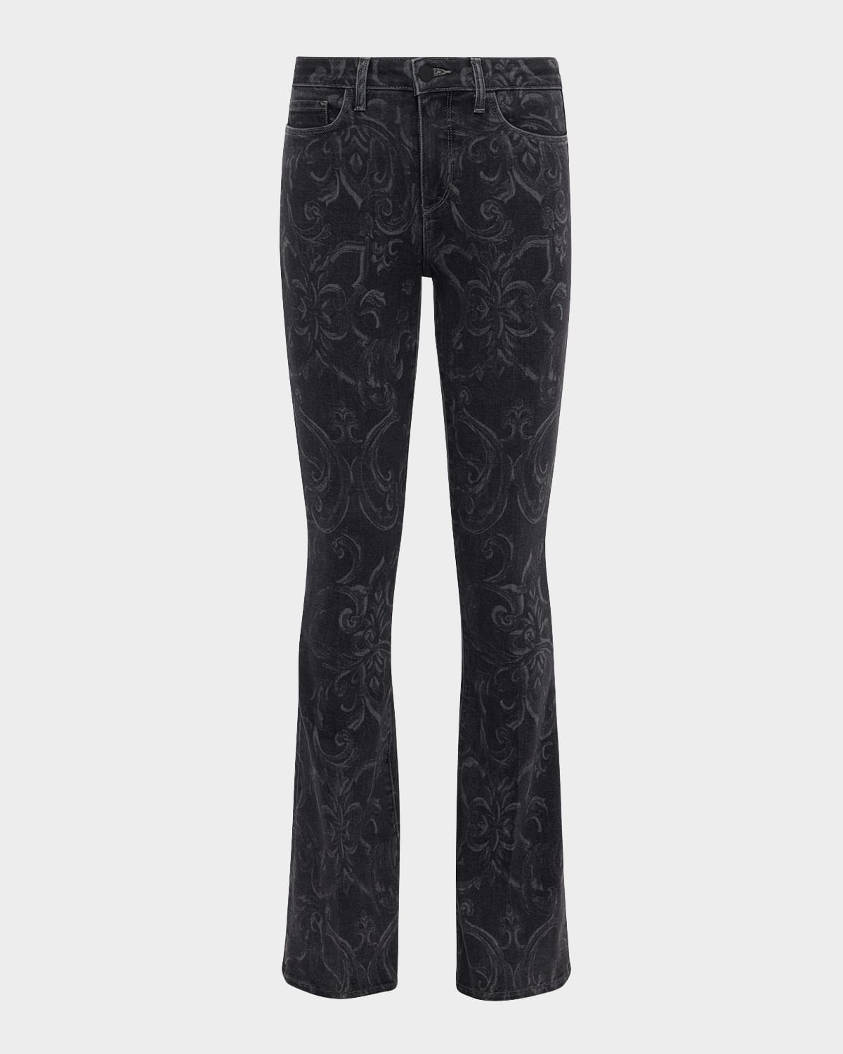 L Agence Honor Zebra Sequin-embellished Flare Pants In Grey Mediterranean