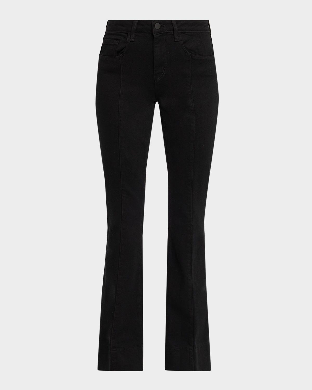 L Agence Lenora Seamed Flare Jeans In Black