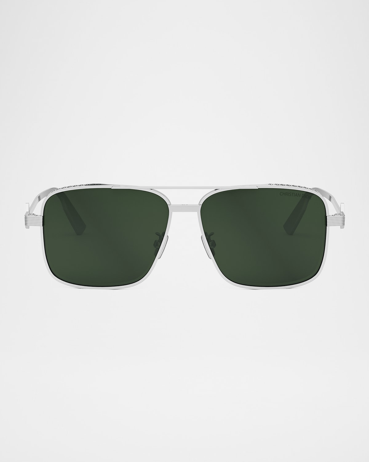 Dior Cd Diamond S9u Sunglasses In Shiny Palladiumgreen