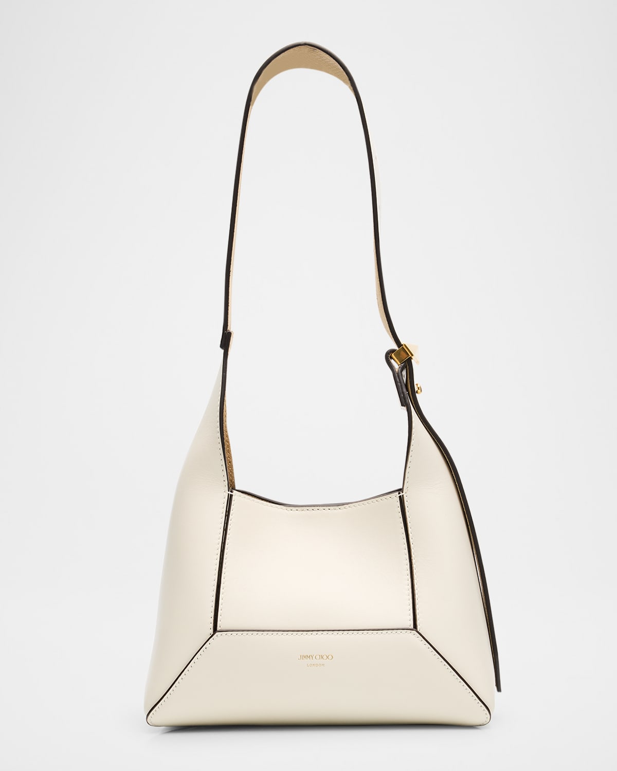 Jimmy Choo Small Diamond Hobo Leather Shoulder Bag In Lattegold
