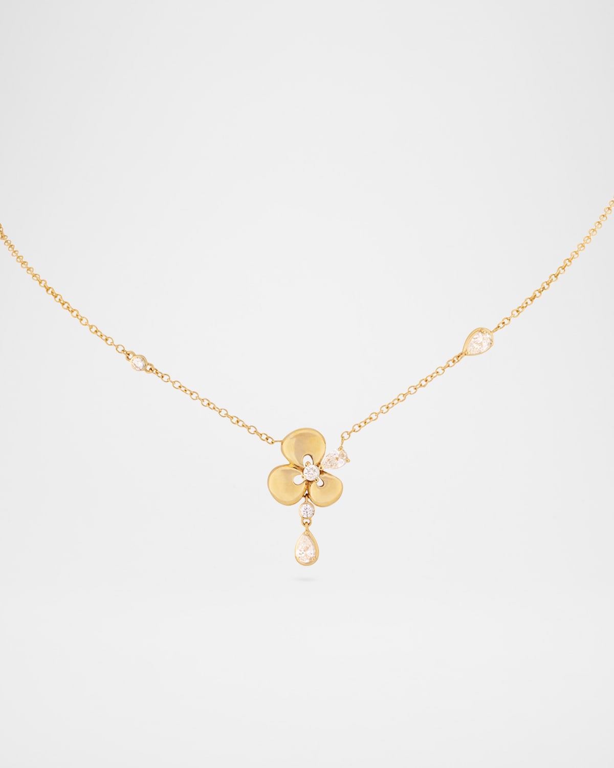Ischia Pendant Necklace in 18K Yellow Gold with White Diamonds