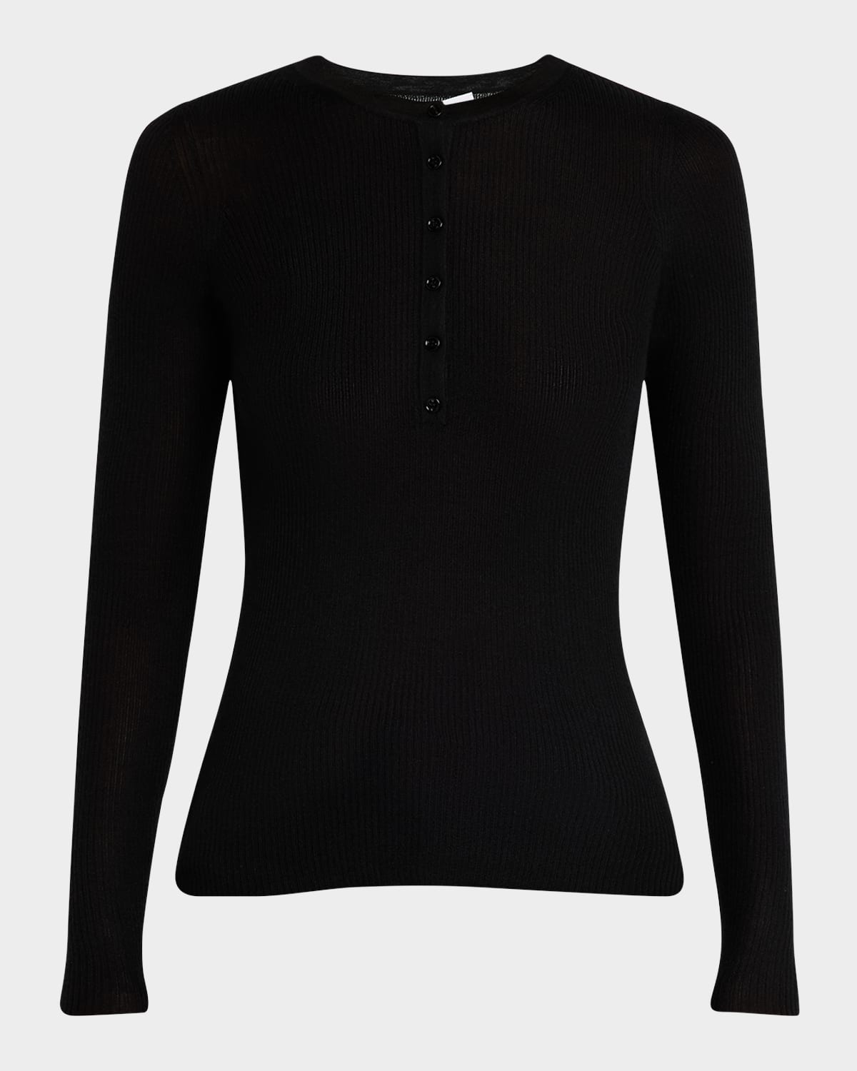 Gabriela Hearst Julian Cashmere Henley Sweater In Black