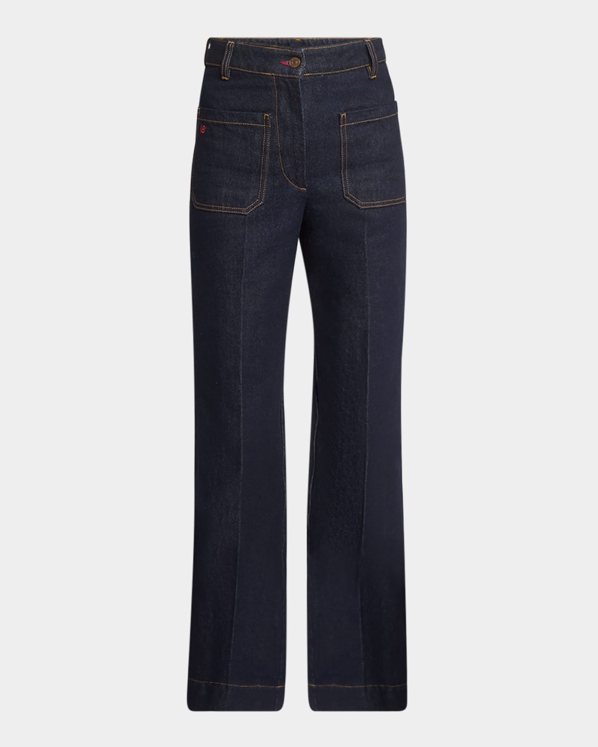 VICTORIA BECKHAM ALINA PATCH-POCKET FLARED JEANS 