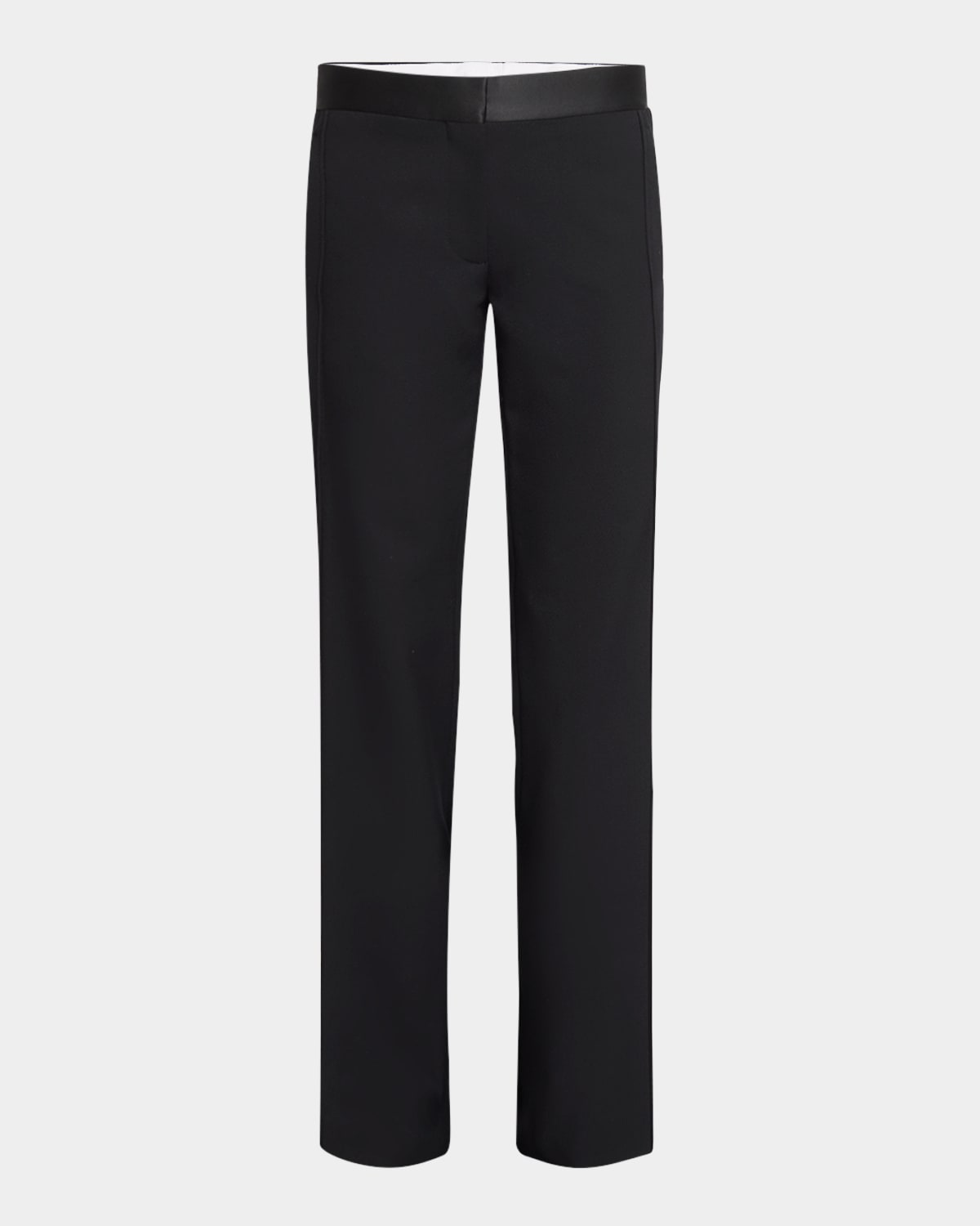 Victoria Beckham Mid-rise Side Panel Straight-leg Trousers In Black