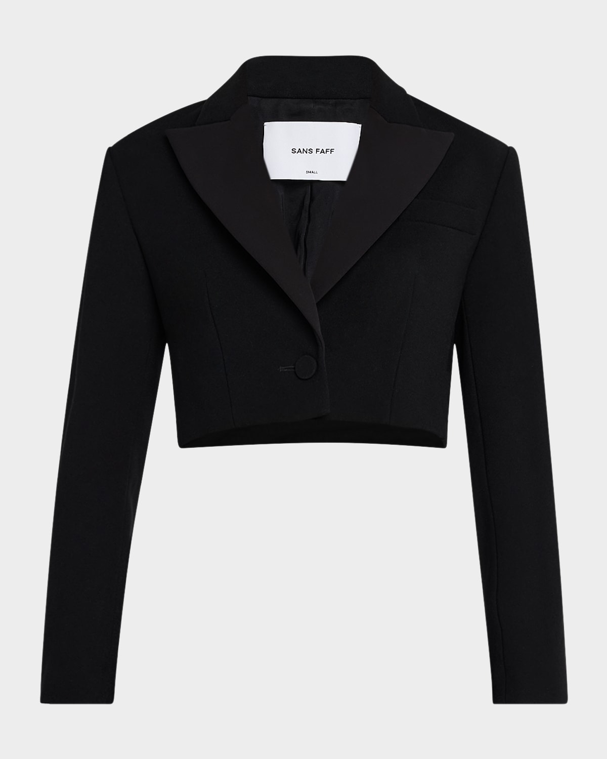 Sans Faff Antonia Cropped Jacket In Black