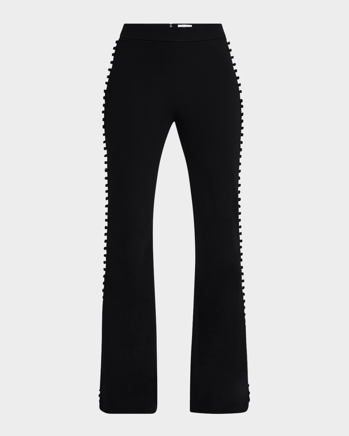 Shop Sans Faff Marais Buttoned Crepe Trousers In Black