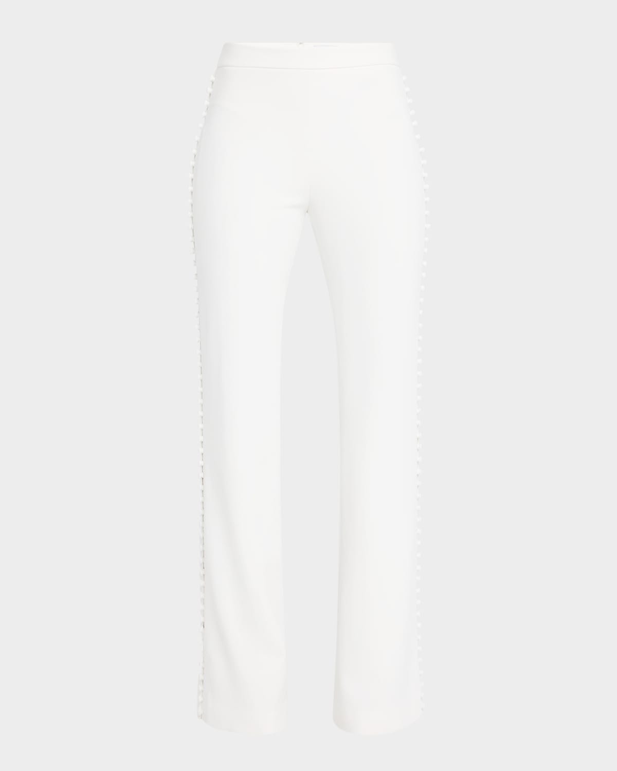 Sans Faff Marais Buttoned Crepe Trousers In White