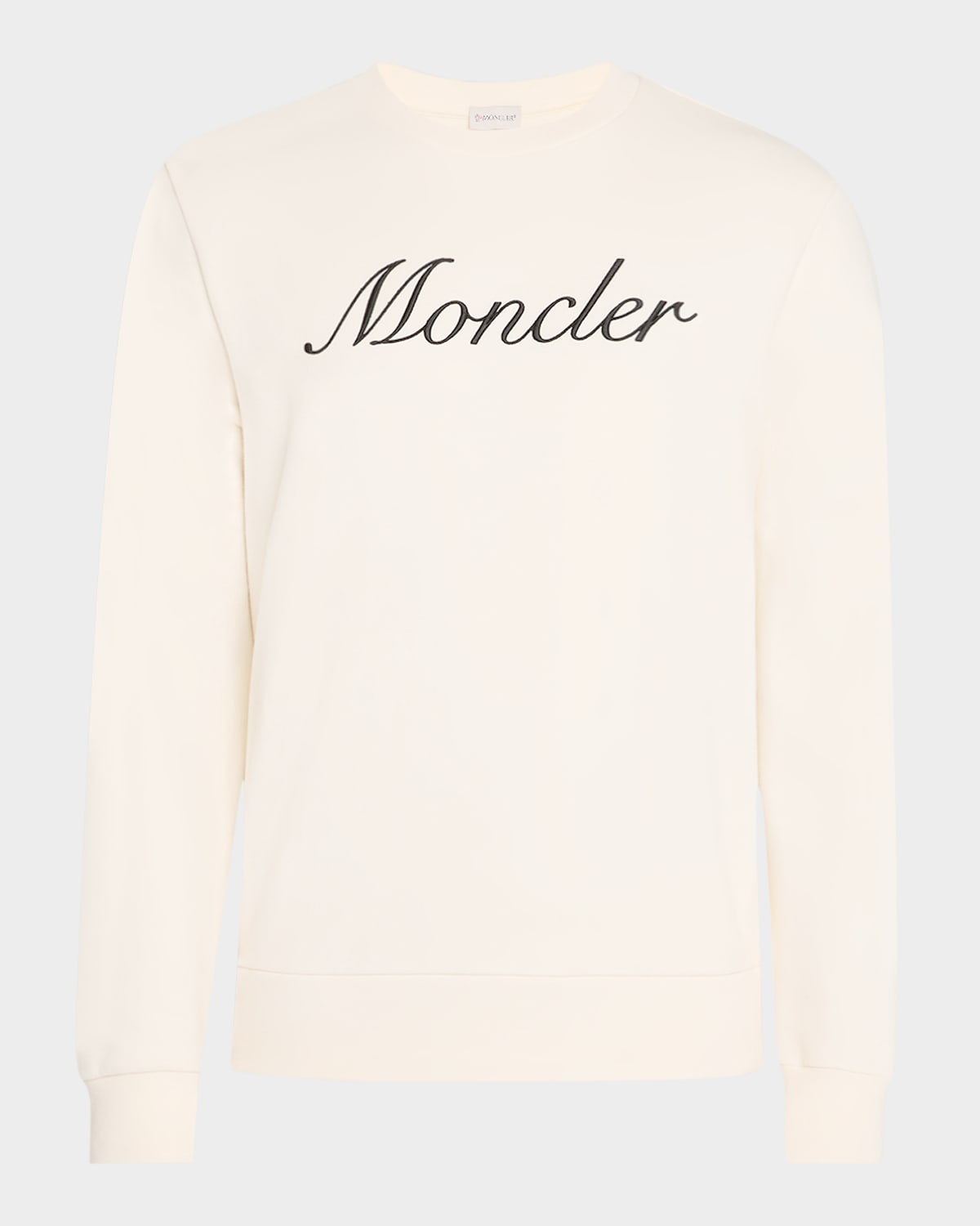 Shop Moncler Men's Embroidered Sweatshirt In Natural