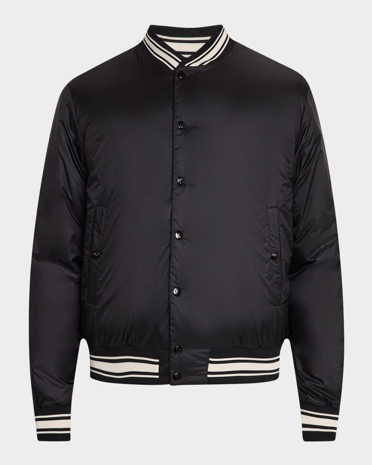 Shop Moncler Men's Bouchet Bomber Jacket In Black