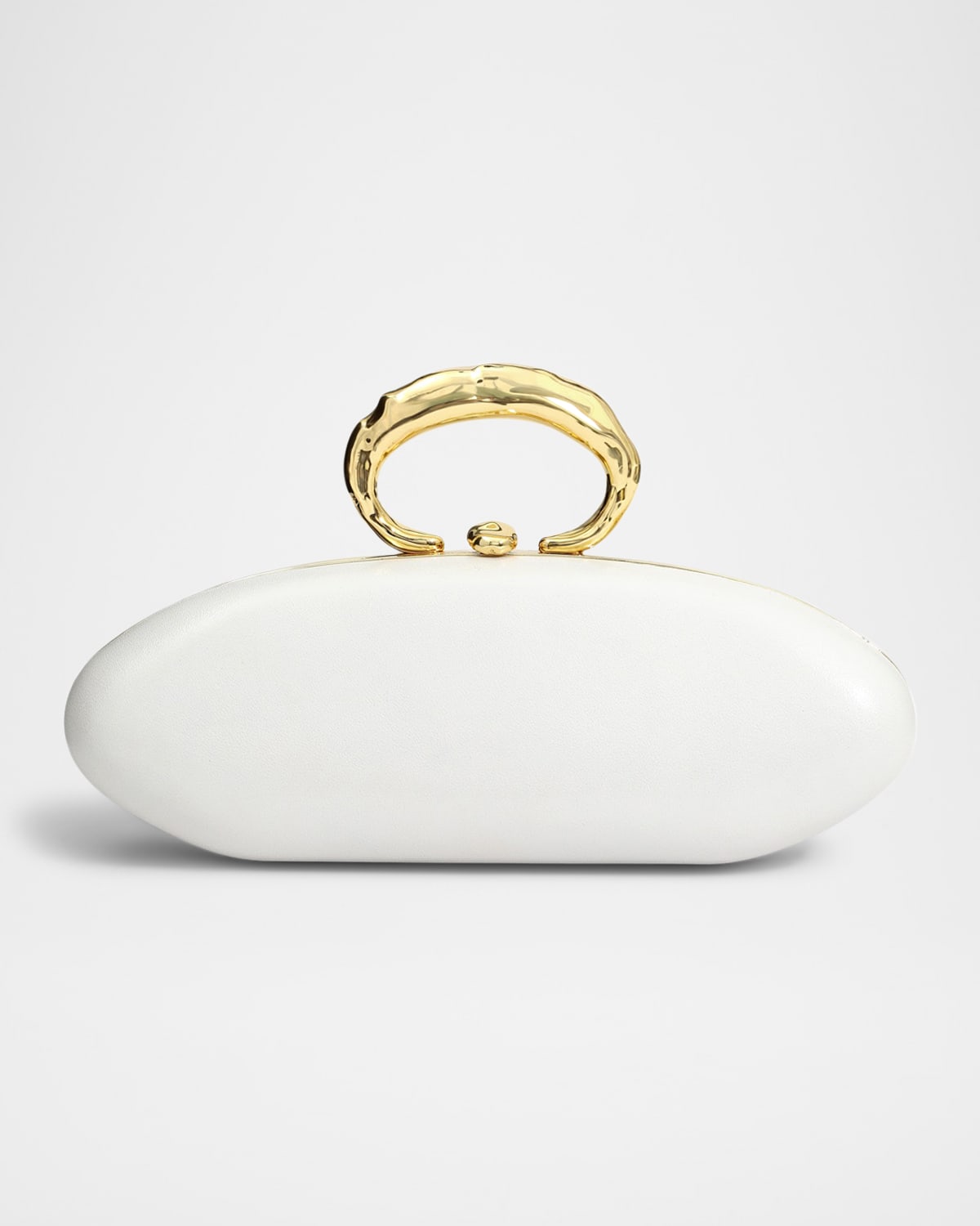 ALEXIS BITTAR MOLTEN RING BULLET LEATHER CLUTCH BAG 