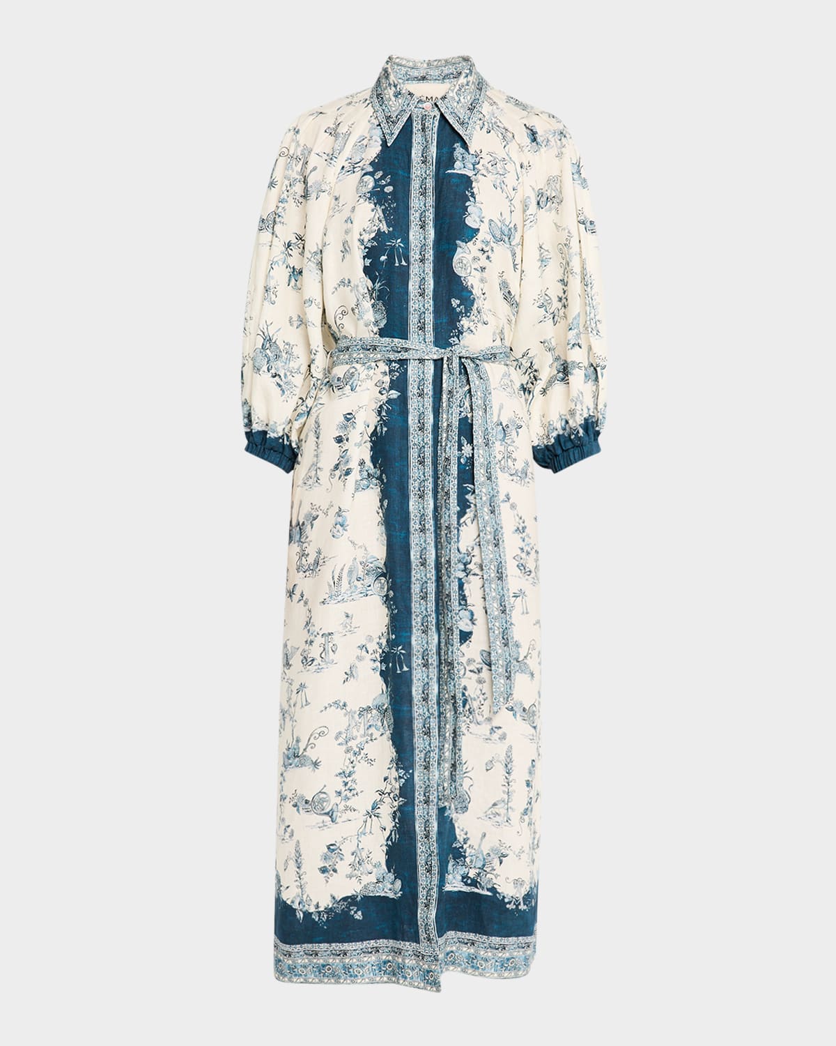 Shop Alemais Casa Belted Midi Shirtdress In Cream