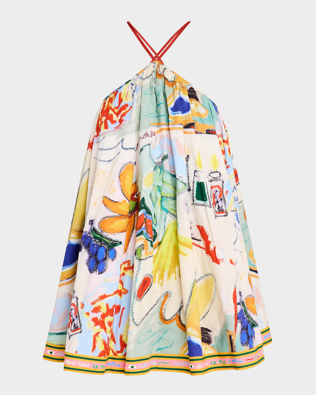 Shop Alemais La Charrasca Halter Mini Dress In Multi