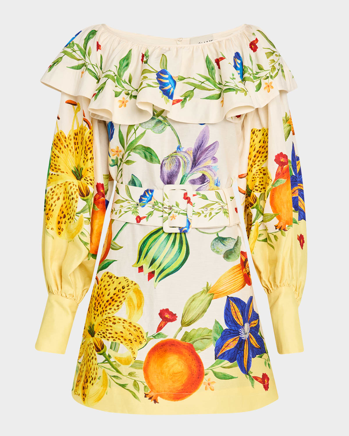 ALEMAIS FLORES FLORAL MINI DRESS 
