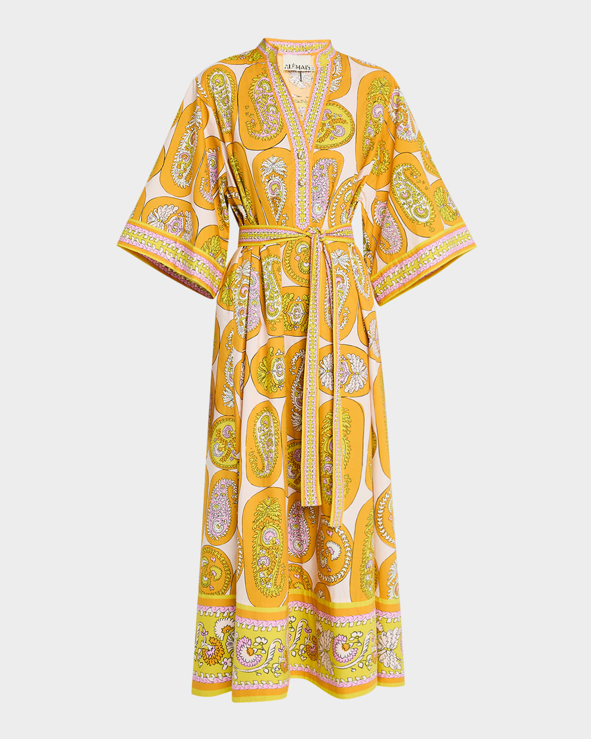 Shop Alemais Diana Belted Midi Dress In Multi