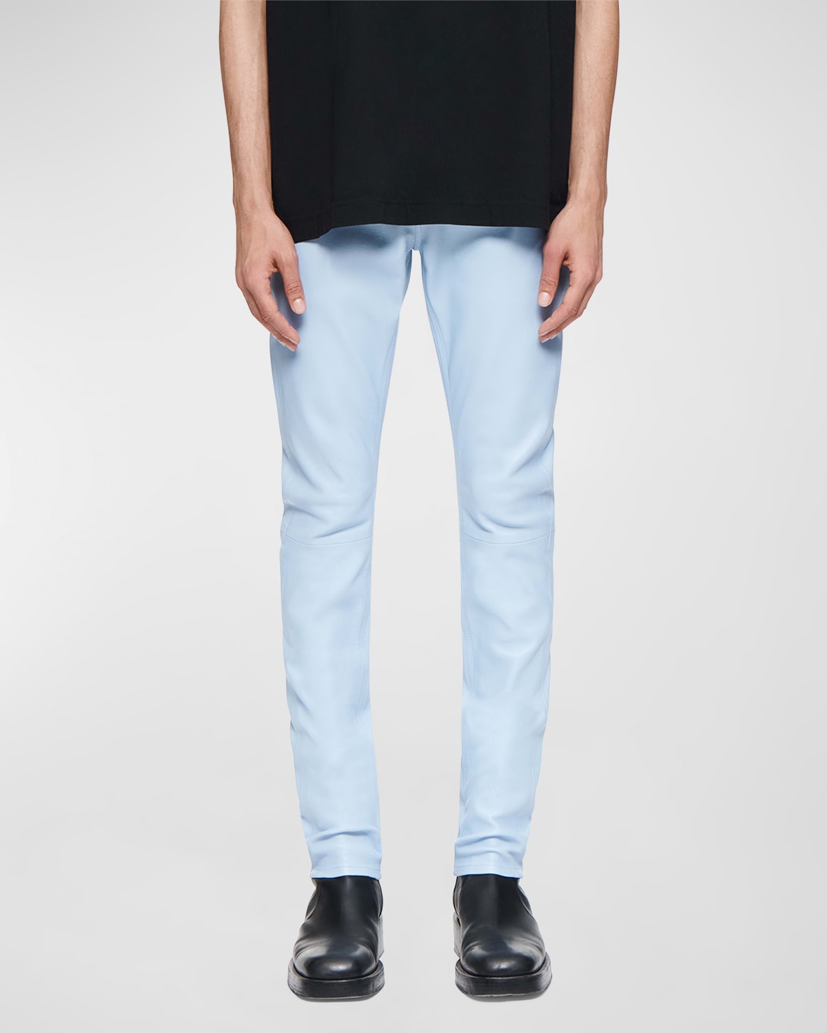 Men's Stretch Leather Skinny Pants