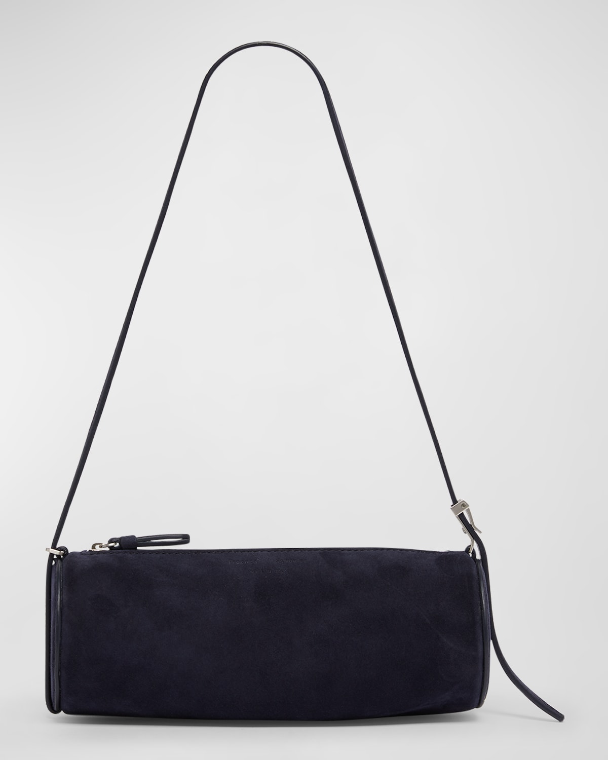Proenza Schouler Silo Zip Suede & Leather Shoulder Bag In Deep Navy