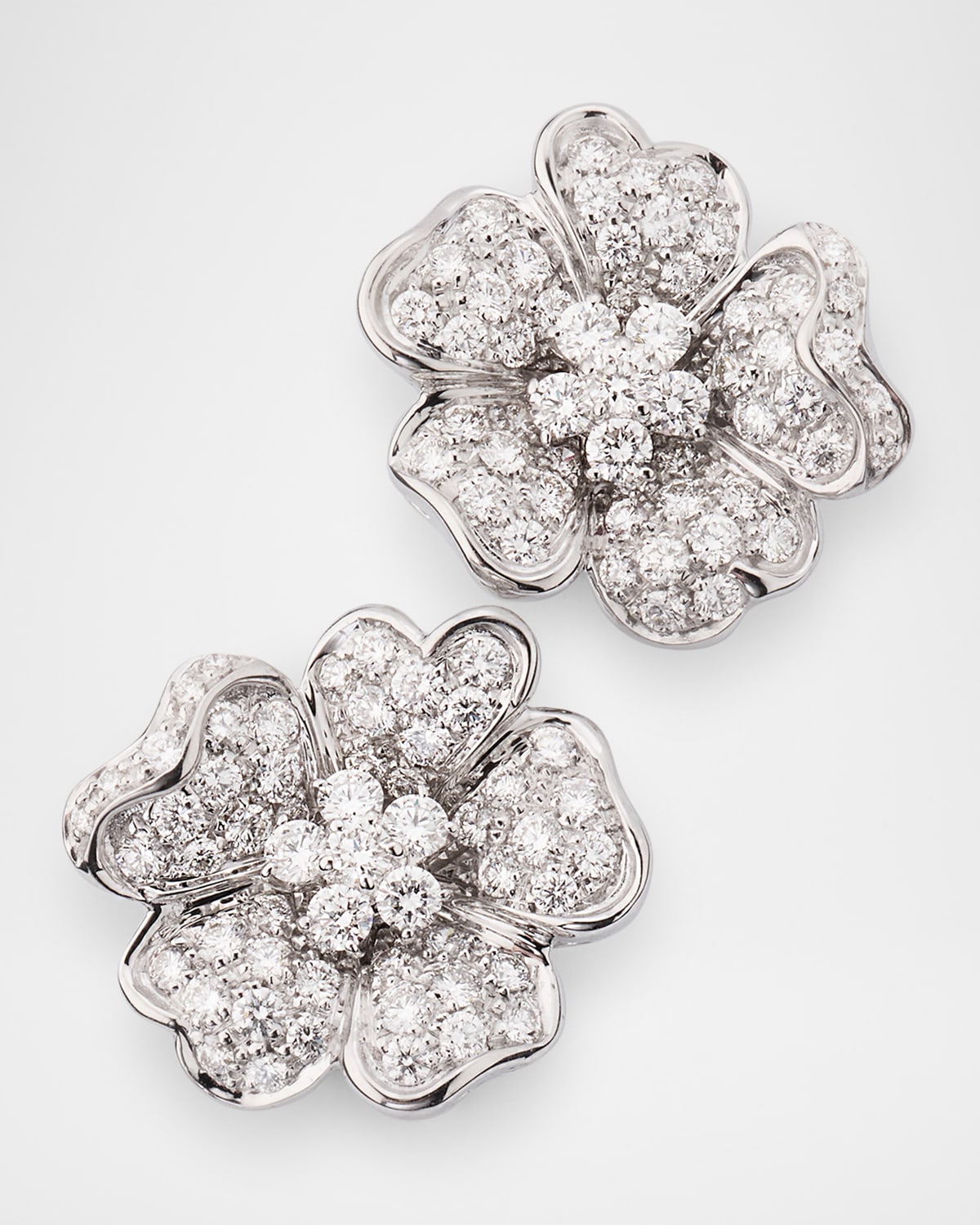 Flora 18K White Gold Diamond Earrings