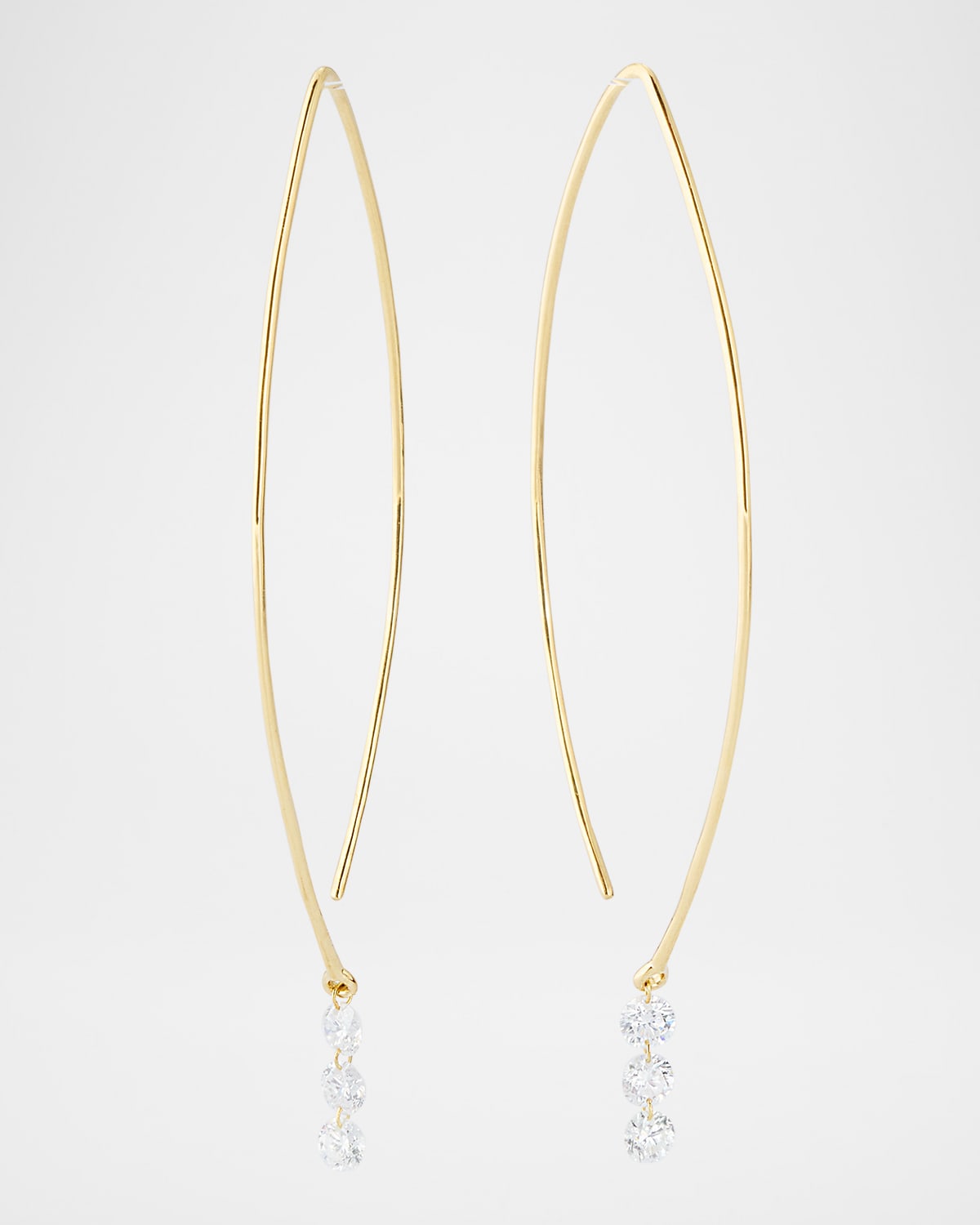 18K Yellow Gold Floating Diamond Earrings