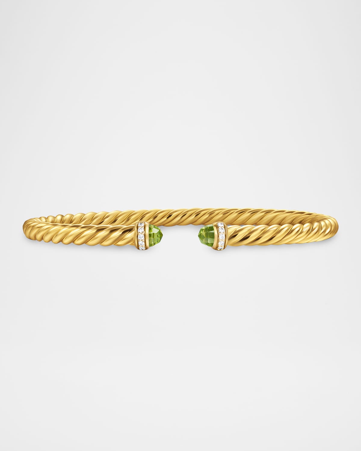 Modern Cablespira Bracelet in 18K Gold with Gemstones and Diamonds, 4mm