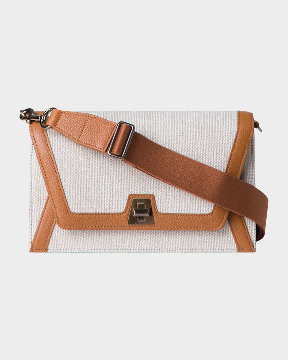 AKRIS ANOUK CITY CANVAS & LEATHER CROSSBODY BAG 