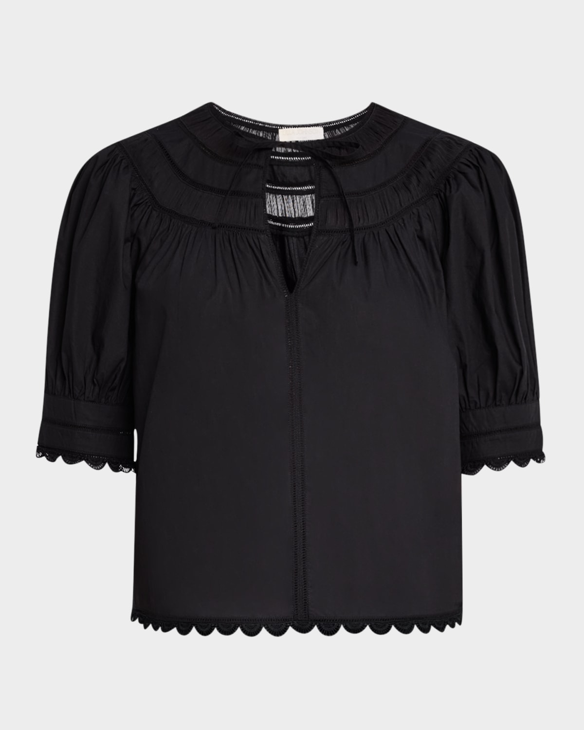 Ulla Johnson Dylan Lace-inset Cotton Top In Multi