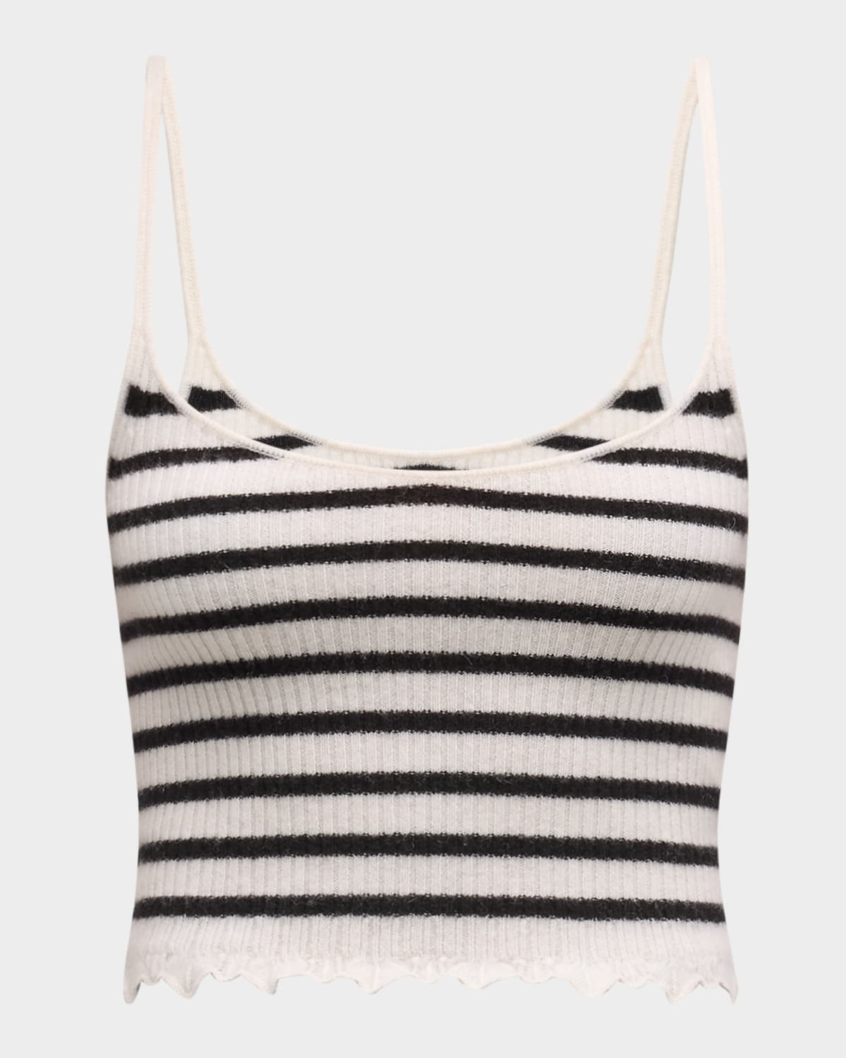 ULLA JOHNSON KLEA STRIPE CROPPED TANK TOP 