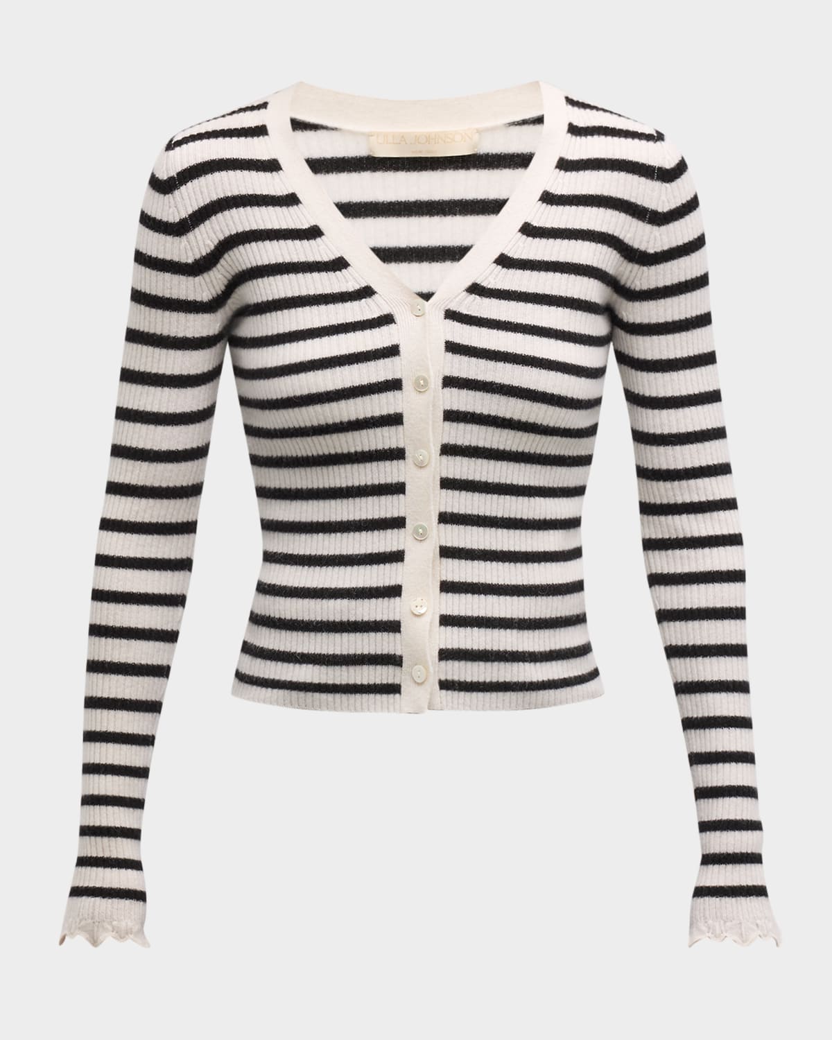 Aeris Striped Cashmere Cardigan