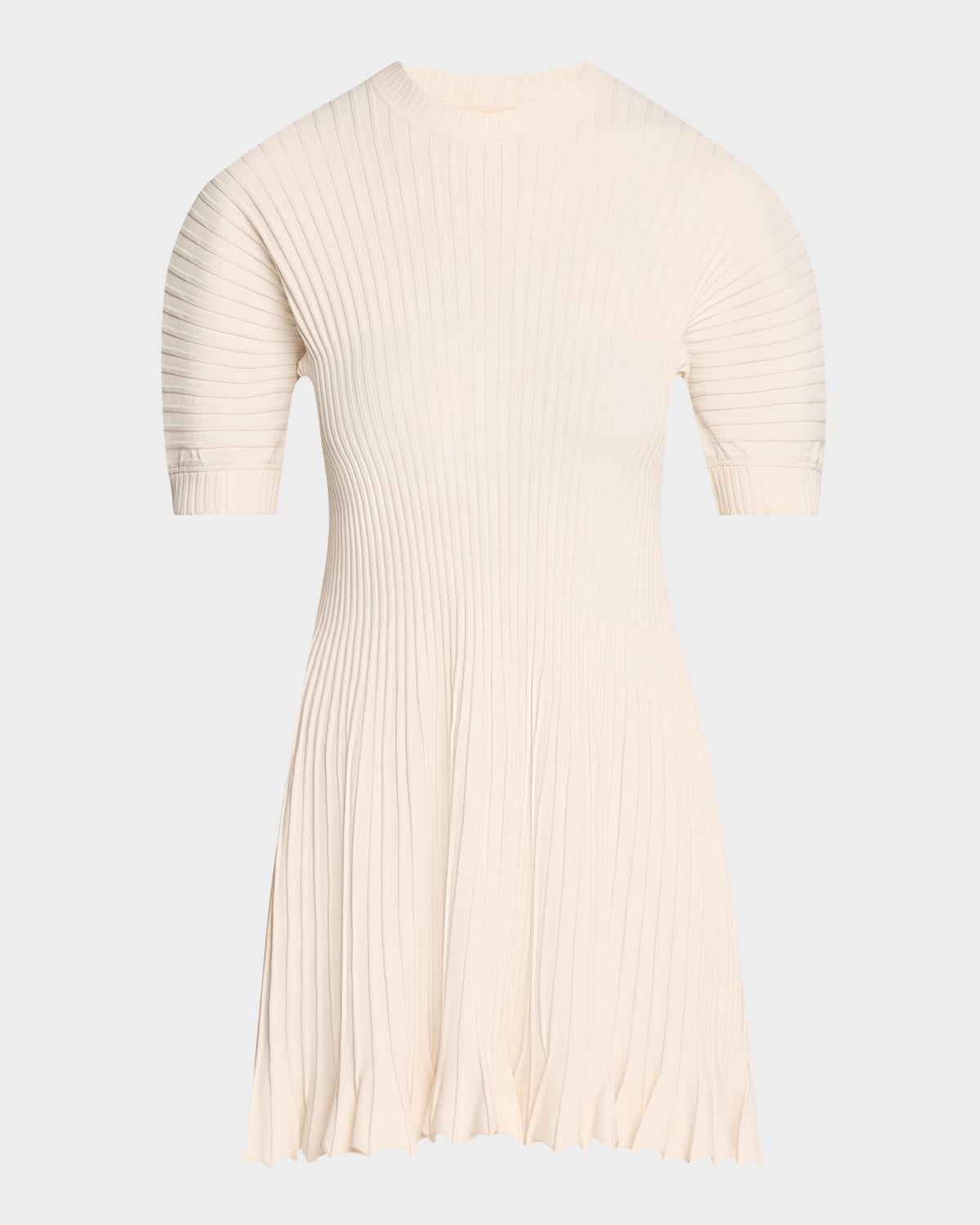 Ulla Johnson Talie Ribbed Puff-sleeve Mini Dress In White