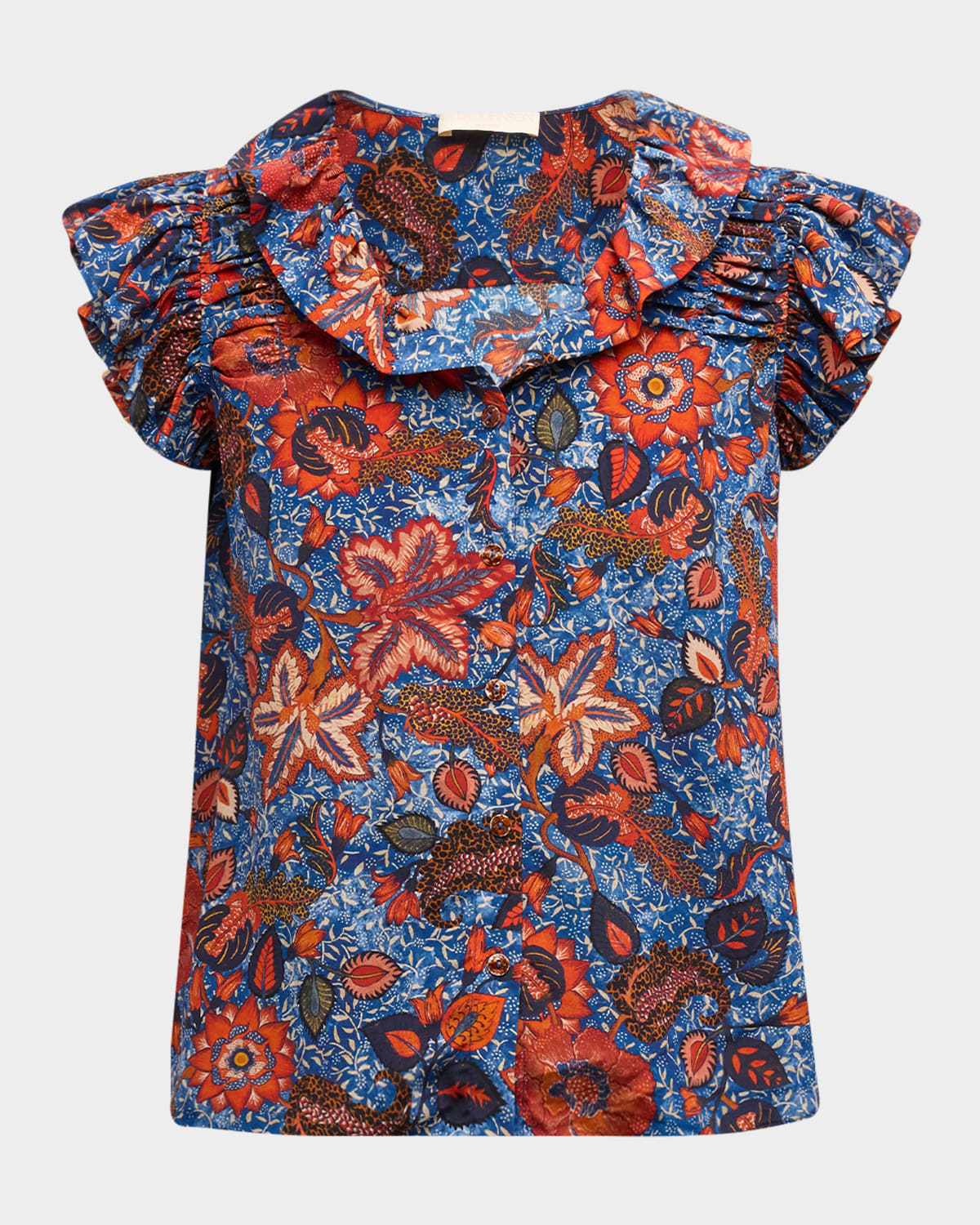 Ulla Johnson Ivette Ruffled Silk Shirt In Clematis