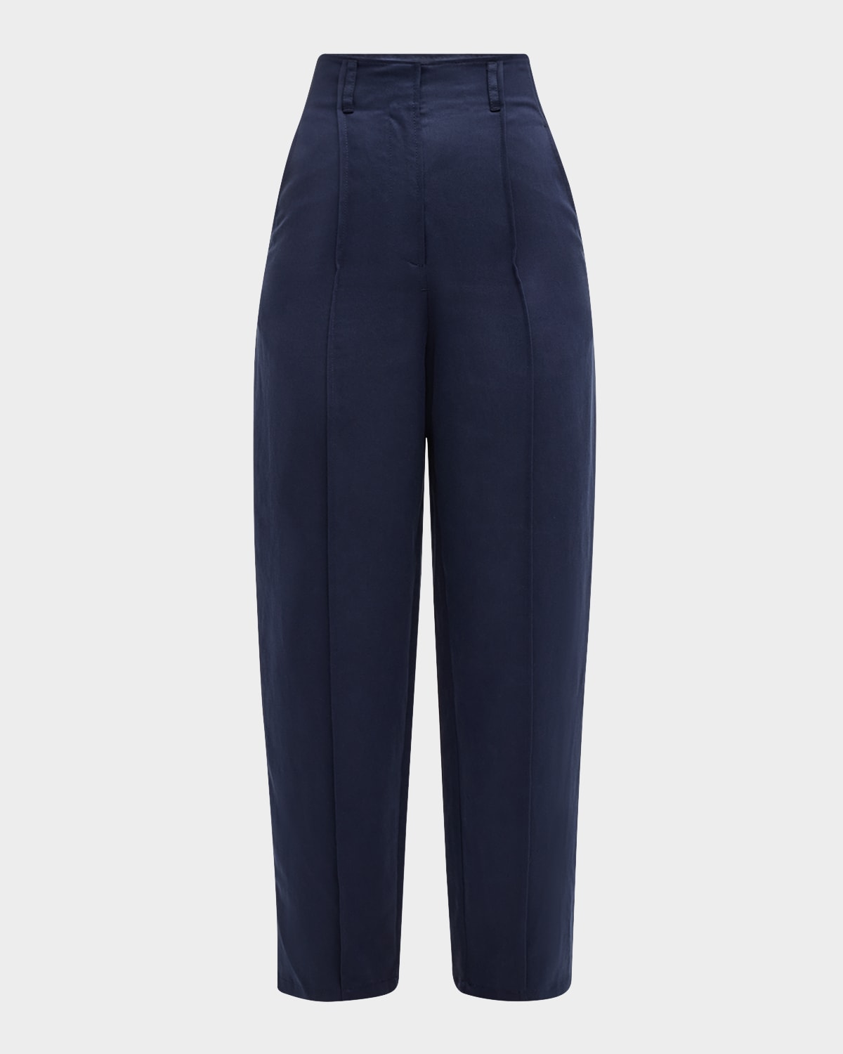 Shop Ulla Johnson Lielle High-rise Tapered Pintuck Pants In Sapphire