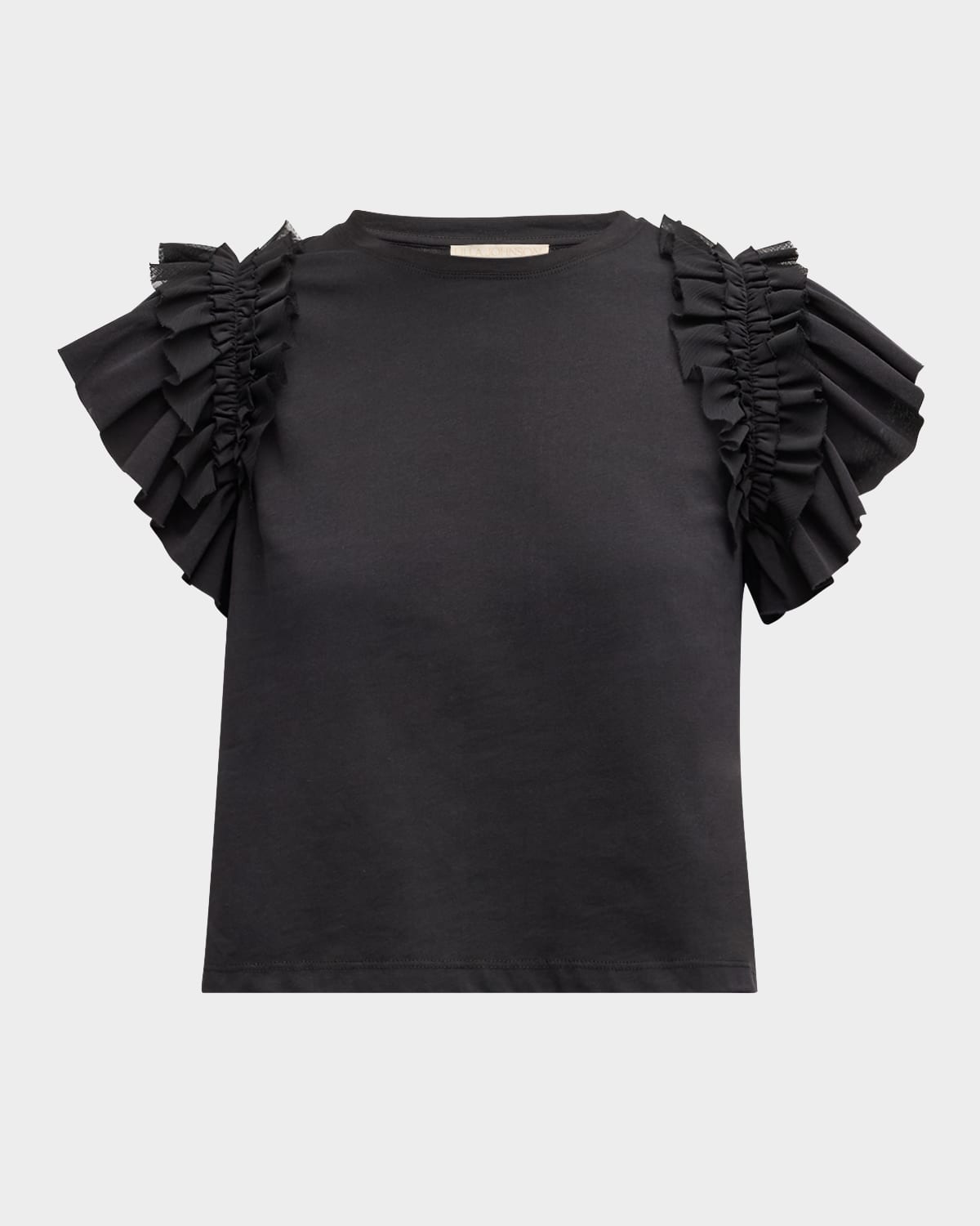 ULLA JOHNSON LEIA RUFFLE-SLEEVE SHIRT 