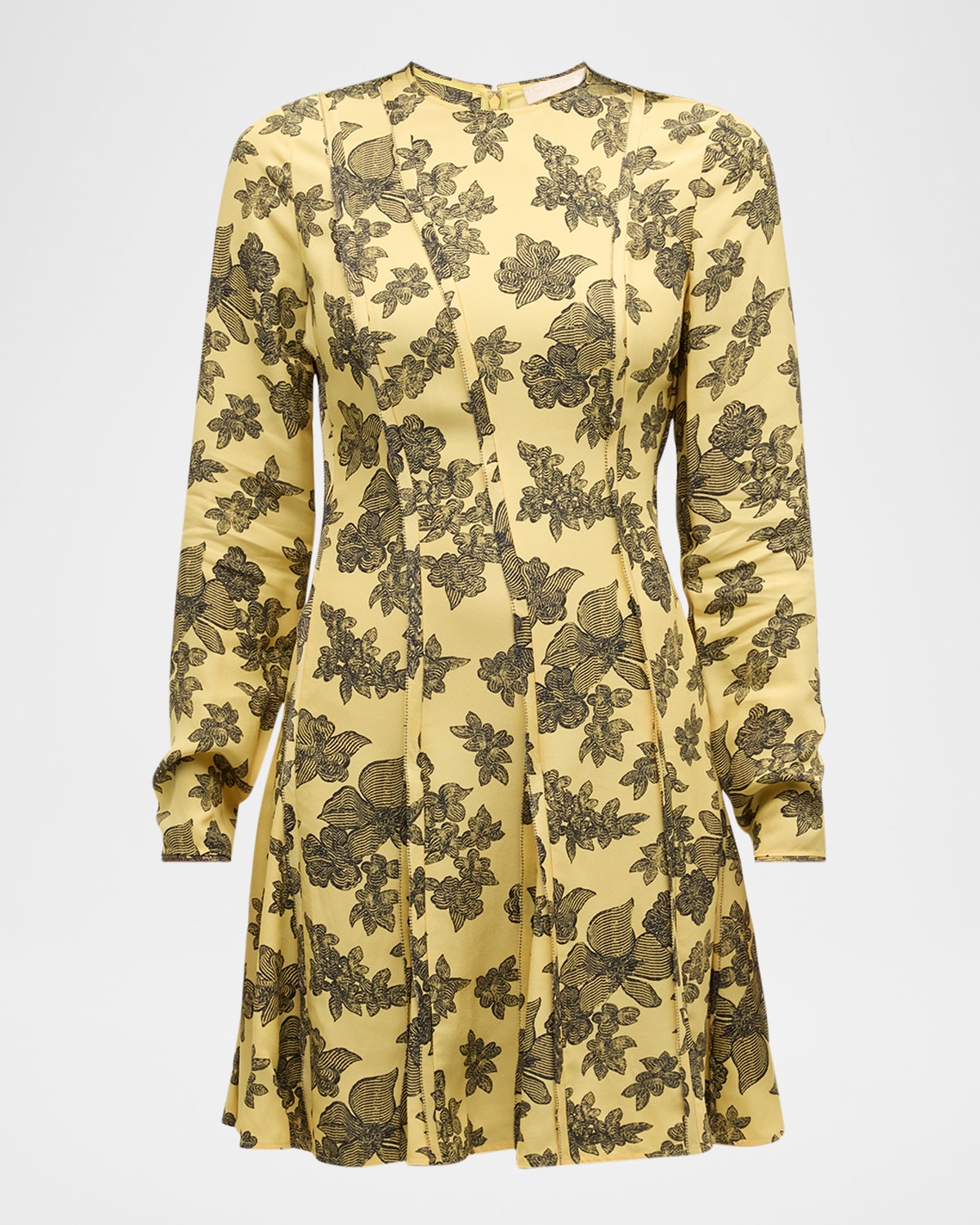 Shop Ulla Johnson Juliette Floral Long-sleeve Mini Dress In Solaris