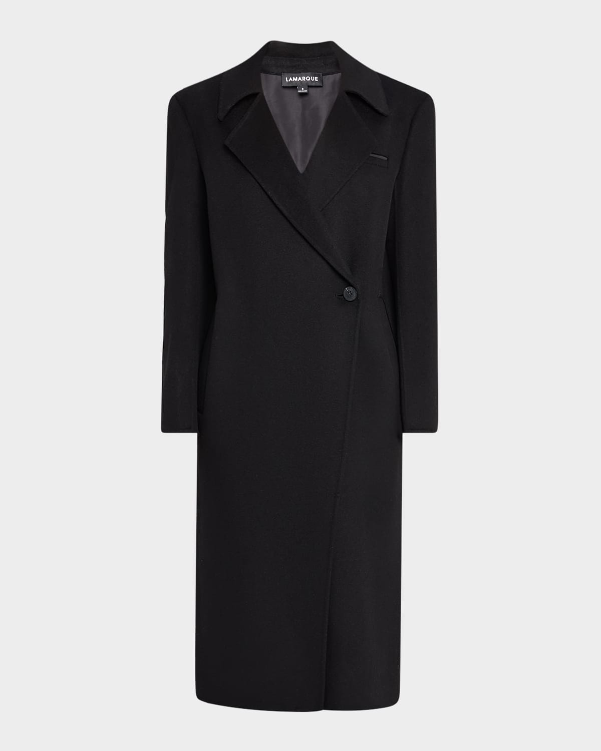 Lamarque Lorelei Double-face Wool Coat In Black