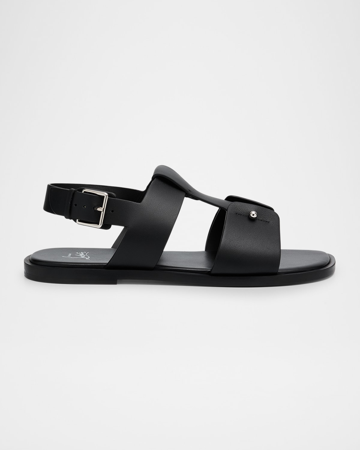 Christian Louboutin Chambeliss Sandal Flats In Black Leather In Black