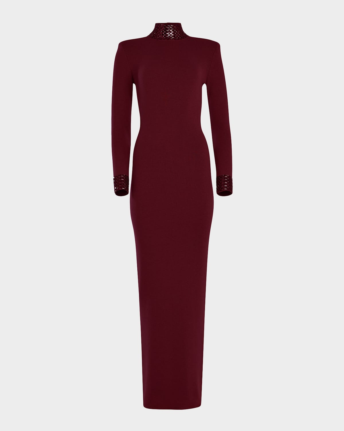 Retroféte Monroe Embellished Cashmere-blend Maxi Dress In Burgundy