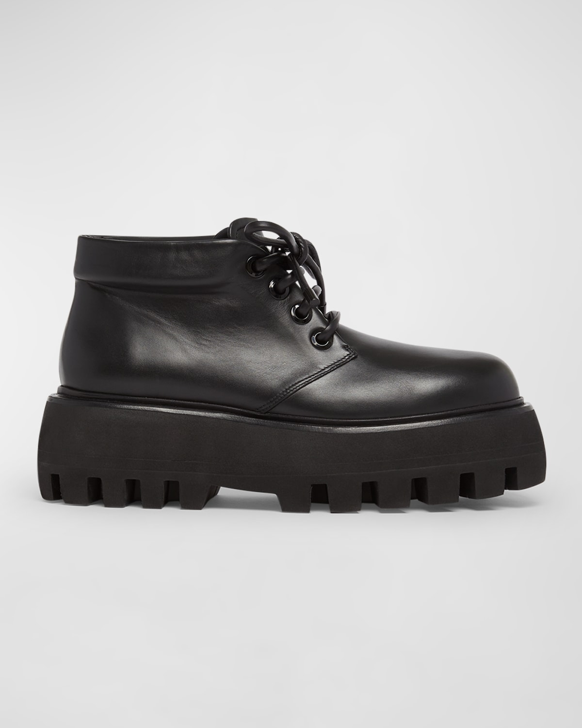 Shop Alexander Mcqueen Men's Sofa Platform Lug-sole Derby Shoes In Black