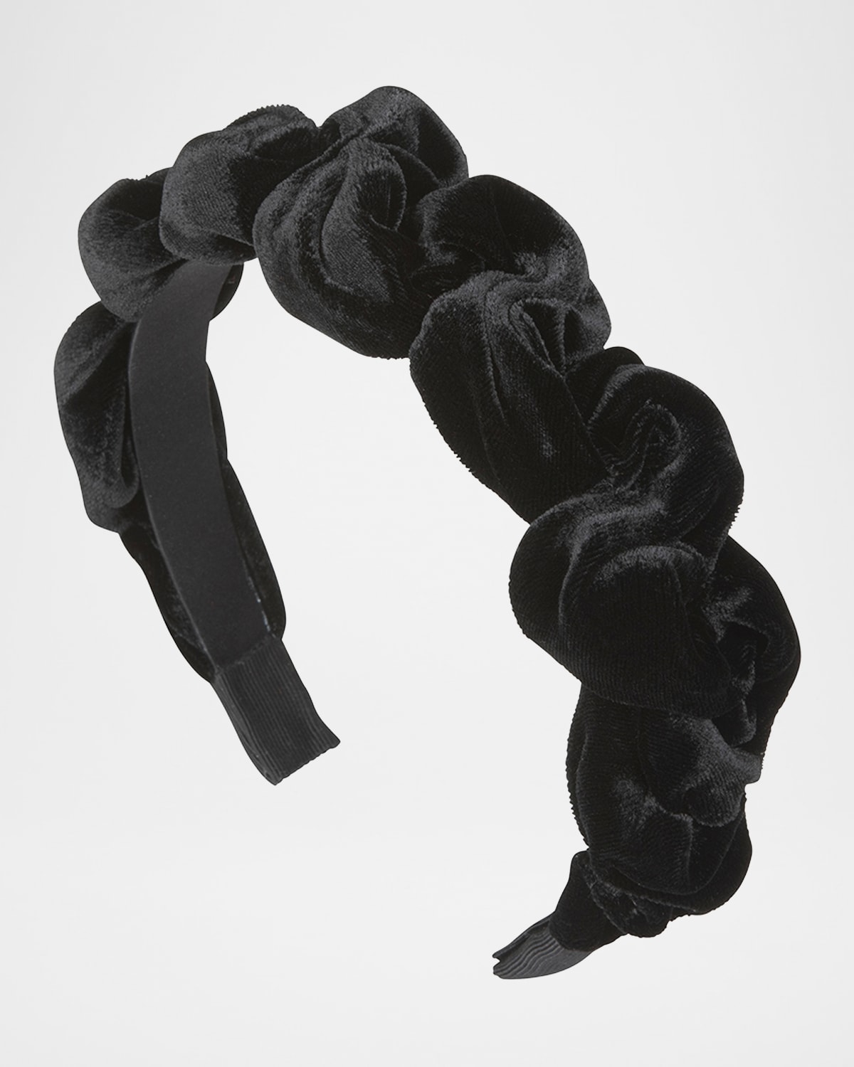 Jennifer Behr Lia Knot Velvet Headband In Black