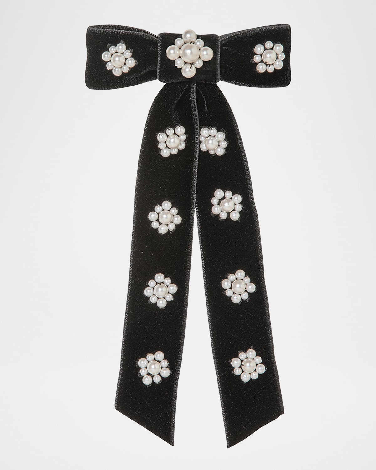 Jennifer Behr Lynette Bow Barrette In Black Pearl