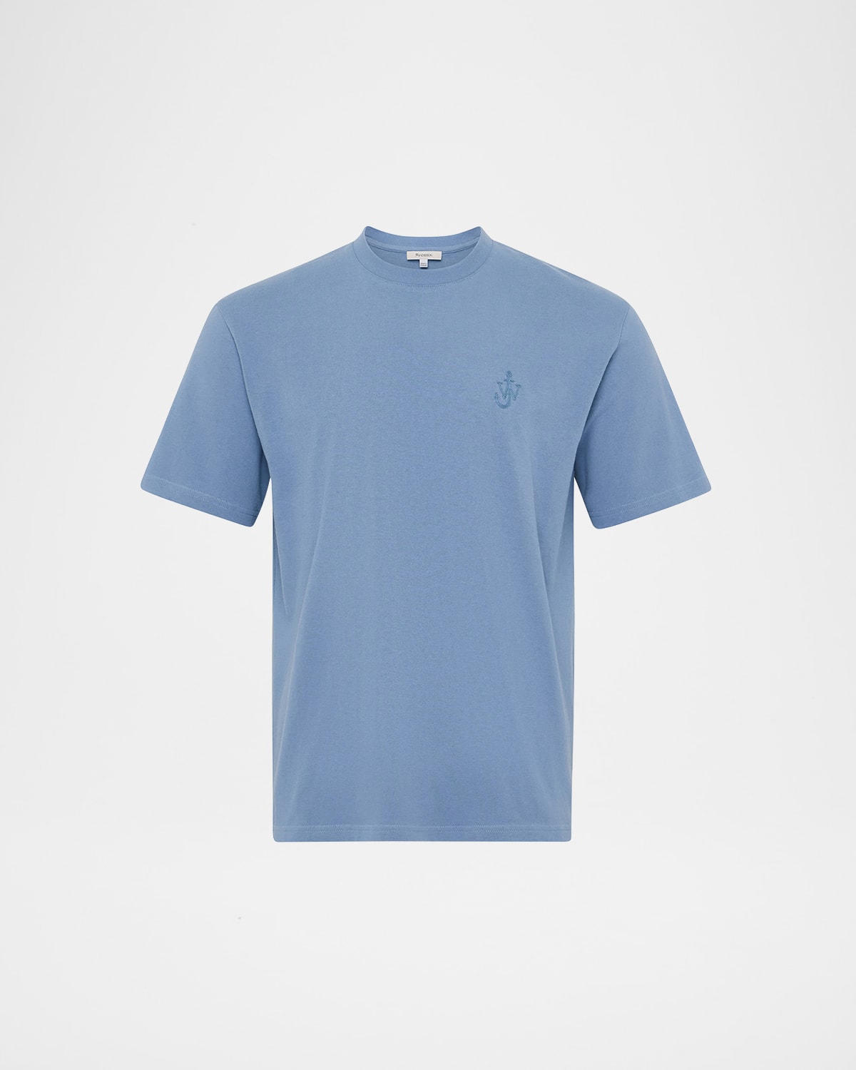Jw Anderson Anchor Logo Embroidered Cotton T-shirt In Blue
