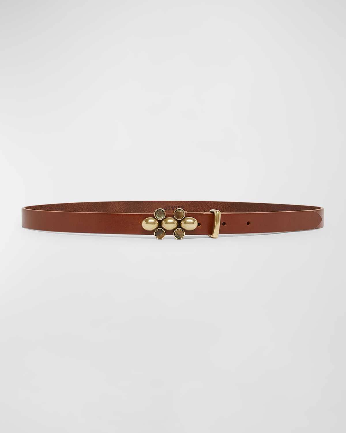 Isabel Marant Valdez Leather Belt In Khaki